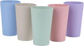 Luckyzone 670724376974 Wheat Straw Unbreakable Cup 5 Count Pack Of 1 20 Oz/5color A