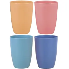 Luckyzone 670724377285 Wheat Straw Reusable Cup 12 Oz - Unbreakable Drinking 4pcs/4color