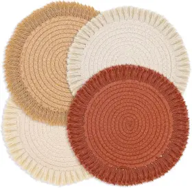 Lb0034 Lucomb 13 Inch Fall Round Cotton Placemat Set Of 4 Four Colors Placemats