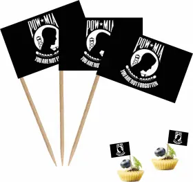 Luseoan 741421559882 Pow Mia Toothpicks Flag You Are Not Forgotten Small Mini Cocktail Fruit Cupca