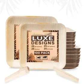 Ind-10 Luxe Designs Ind-10&8leaf50pk Palm Leaf Plates - Eco-friendly Alternative To Bamboo And Plastic Heavy-duty