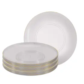 Luxe Party 633125267777 Nyc Plastic 30 Pack Dinnerware Plates Disposable 10.25 Inch Dinner Plate