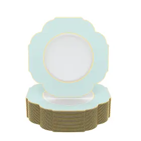 Luxe Party 633125268255 Nyc Plastic 30 Pack Scalloped Dinnerware Plates Disposable 10.7 Inch Dinner Pl