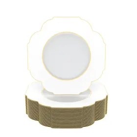Luxe Party 633125268262 Nyc Plastic 30 Pack Scalloped Dinnerware Plates Disposable 10.7 Inch Dinner Pl