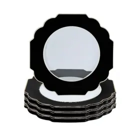 Luxe Party 633125268361 Nyc Plastic 30 Pack Scalloped Dinnerware Plates Disposable 10.7 Inch Dinner Pl