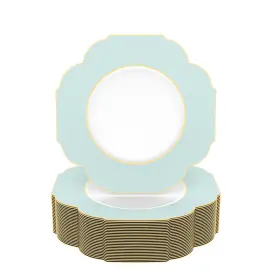 Luxe Party 633125268552 Nyc Plastic 30 Pack Scalloped Dinnerware Plates Disposable 10.7 Inch Dinner Pl