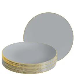 Kit-lx-1010-g-grey-30 Luxe Party Nyc Plastic 30 Pack Dinnerware Plates Disposable 10.25 Inch Dinner Plate