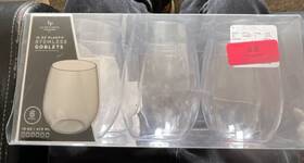 Luxe Party Lrp-lx-g16-clr Washable Reusable 16 Oz Clear Plastic Stemless Goblets Pet 6 Count