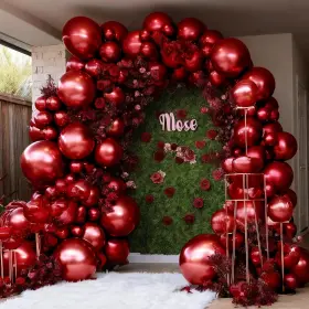 B0bpxn1dx1 Luxurparty Burgundy Double Stuffed Wine Red Rose Balloon Arch Garland Kit