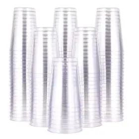 Lynzavix 313111537571 3.1 Inch Clear Transparent Disposable Plastic Cups Tableware Party Gla