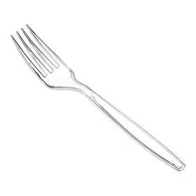 Lynzavix 445003633696 Clear Transparent Disposable Plastic Forks Tableware Heavy Duty Heat