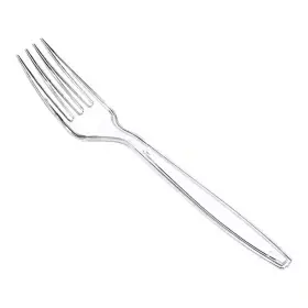 Lynzavix 445003633696 Clear Transparent Disposable Plastic Forks Tableware Heavy Duty Heat