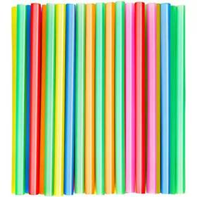 Lynzavix 705353551222 Colorful Multicolor Disposable Plastic Smoothie Straws Boba Milkshake Party Tabl