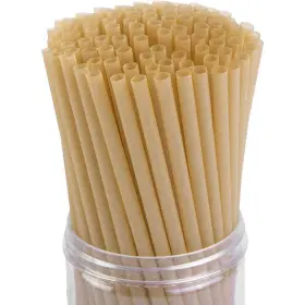 Lynzavix 744759410108 Natural Brown Disposable Sugarcane Fiber Straws Tableware 200 Lynzavix 744759410108 Natural Brown Disposable Sugarcane Fiber Straws Tableware 200
