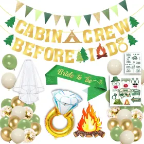 Amfeov0209 M Amfeov Camp Bachelorette Decorations Kit Gold Green Party Supplies Ba