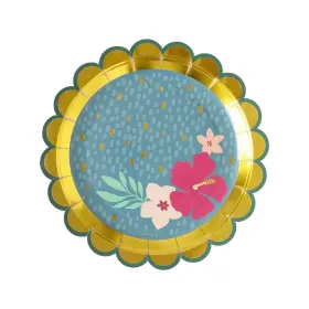 Ma Fete 601570636615 Tropical Theme Paper Platters Pkg 4