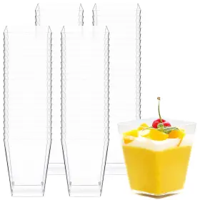 Macepason 600248661676 100 Packs 5 Oz Dessert Cups Clear Mini Ice Cream Small