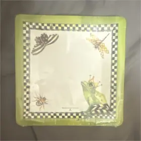 32614-100 Mackenzie-childs Frog Checked Pattern Paper Party Plates Animals Theme 8ct 32614-100 Mackenzie-childs Frog Checked Pattern Paper Party Plates Animals Theme 8ct