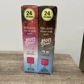 Magic Milk 4100-2pk Strawberry And Chocolate Fun Straws 24 Each 2pk