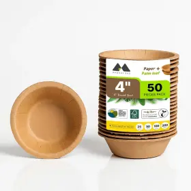 Mg082 Magnus Eko 50pk 4 Inch Round Dessert Bowls 4oz Compostable Biodegradable Disposable Party Cups Mg082 Magnus Eko 50pk 4 Inch Round Dessert Bowls 4oz Compostable Biodegradable Disposable Party Cups