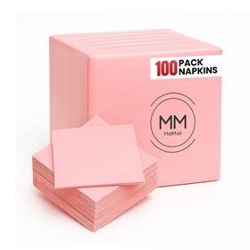 Malmall 295199284063 100-pack Airlaid Pink Cocktail Napkins 1-ply 4.9x4.9in Soft Absorbent