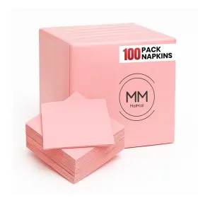 4.9x4.9in Malmall 295199284063 100-pack Airlaid Pink Cocktail Napkins 1-ply Soft Absorbent