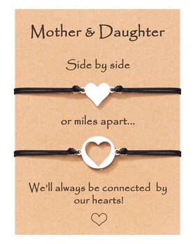 Manven M016-cutout Matching Mother-daughter Heart Bracelets - Ideal Gifts For Any Occasion