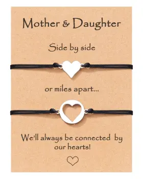 M016-cutout Manven Matching Mother-daughter Heart Bracelets - Ideal Gifts For Any Occasion