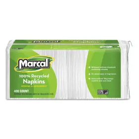 6506 Marcal Lunch Napkins 100% Recycled Disposable Paper - Single-ply Pack