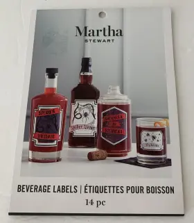Martha Stewart 889092513618 14 Beverage Labels New Halloween Party Whiskey Wine Bottle Spider