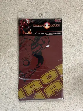 Marvel 042887913158 2008 Iron Man Plastic Table Cloth Cover 52 Inch X52 New