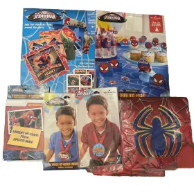 Marvel Heroes 726528309530 New Spider-man Party Supplies Bundle Invitations Labeling Kit Game Napkins