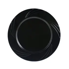 Maryland Plastics Inc 073954950110 Newbury Black Plastic Luncheon Plates 9.5 Inch Pack Of 15 - Disposable And Elega
