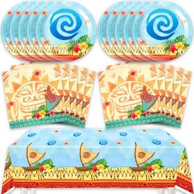 Masgy 234r 41pcs Moana Party Supplies Birthday Set Include Dessert Plate Napkin An