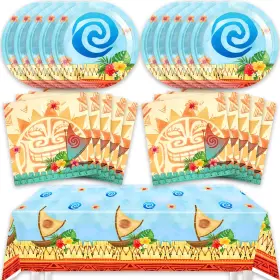234r Masgy 41pcs Moana Party Supplies Birthday Set Include Dessert Plate Napkin An