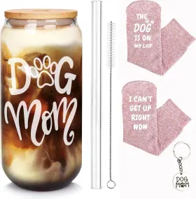 Dog-1 Mason Life Valentines Day Gift For Dog Lover Women Glass Cup And Sock 20 Oz Black