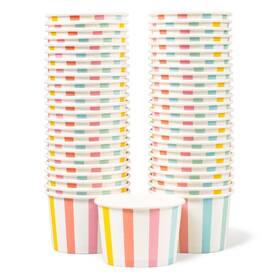 Matican 897104645949 Paper Ice Cream Cups 50-count 4-oz Disposable Dessert Snack Bowls For