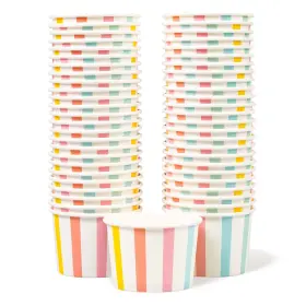 Matican 897104645949 Paper Ice Cream Cups 50-count 4-oz Disposable Dessert Snack Bowls For
