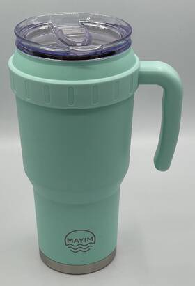 Mayim 020748354890 Traveler 40 Oz Tumbler With Handle And Lid Insulated Aqua Missing Straws