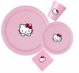 Mcadoorwe 791794182894 Kitty Party Supplies Set Pink Paper Plates Cups And Napkins 60 Piece Pa