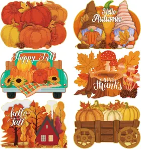 An4921 Mceast 6 Pack Fall Pumpkin Plastic Placemats Autumn Large Colors