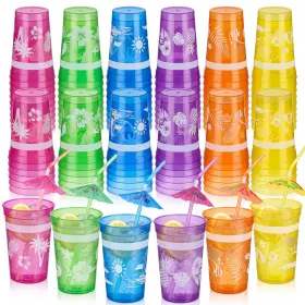 Lo-meanplan-09856 Meanplan 100 Pcs Hawaiian Luau Party Decorations Tropical Cups Bulk With Umbre Lo-meanplan-09856 Meanplan 100 Pcs Hawaiian Luau Party Decorations Tropical Cups Bulk With Umbre
