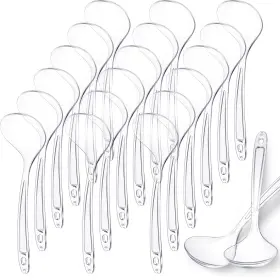 Lo-meanplan-3121 Meanplan 18 Pcs Large Plastic Serving Spoons Big Heavy Duty Disposable Serv Inch