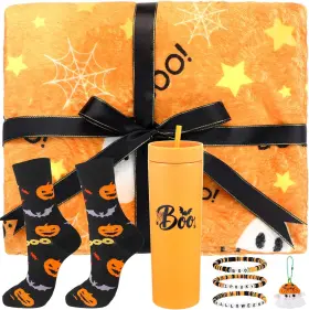 Lo-meanplan-3736 Meanplan 7 Pack Halloween Boo Baskets About 12 Oz Mainly Orange And Black