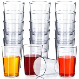 Lo-meanplan-3980 Meanplan Restaurant Grade 8 Oz Plastic Cup Break Resistant Drinking Glasses Reusable C