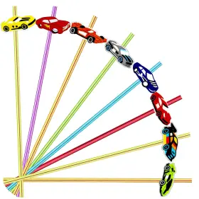 Scw001 Meaxur 24pcs Race Car Themed Reusable Plastic Straws 6 One Size 6color
