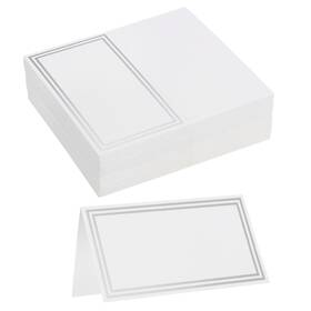 Meccanixity Mea240116ee000351 40pcs Place Cards Line Border 3.34 X 3.54 Inches White