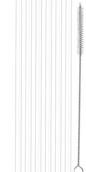 Var197644698295 Meita Set Of 6 Reusable Straws With Cleaning Brush 10mm Diameter Plastic