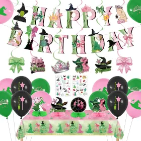 Witch-1 Melody Fantasy Witch Birthday Decorations Pink Green - Theme Girls Happy Deco