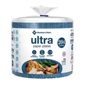70890 Member S Mark Ultra Dinner Paper Plates 10 Inch 204 Count Pack Of 1 White